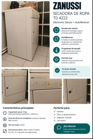 Secadora Zanussi TD 4222 5kg