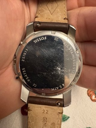 Orologio Fossil Uomo Pelle Marrone Bianco