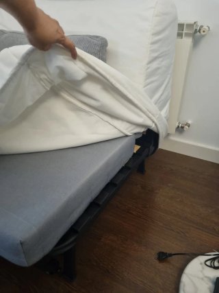 Sillón cama tela gris y blanco en Puertollano