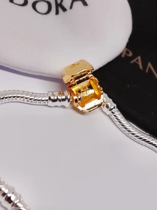 Pulsera Pandora 17cm Cierre Barril Dorado