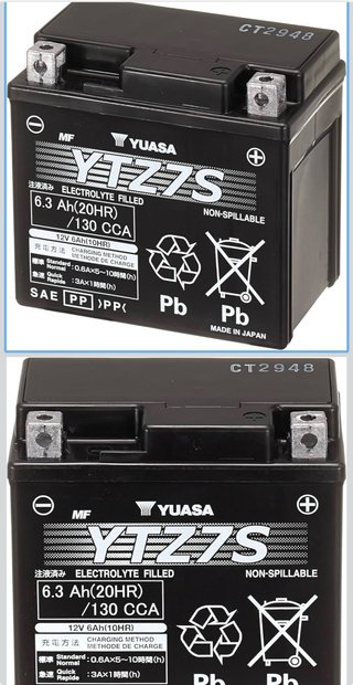 Batería Yuasa YTZ7S Moto AGM 12V 130 CCA
