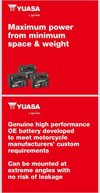 Batería Yuasa YTZ7S Moto AGM 12V 130 CCA