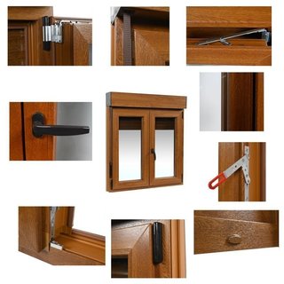 VENTANA PVC ROBLE PERSIANA 120 X 135