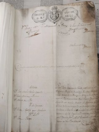 Manuscrito antiguo 1832