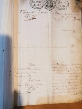 Manuscrito antiguo 1832