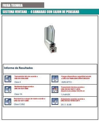 VENTANA PVC 100x100 + PERSIANA