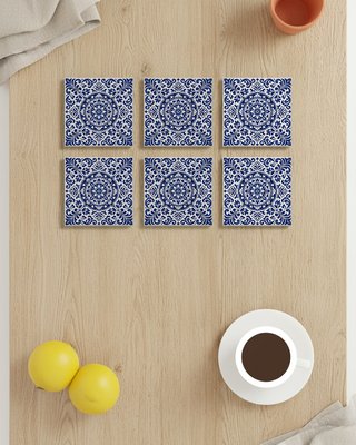 Pack 6 azulejos portugueses azul y blanco 10x10