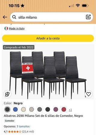 Albatros Sillas Milano Set 6uds