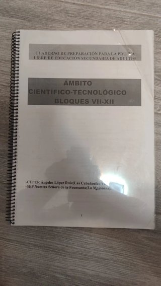 Cuaderno para preparacion de secundaria de adulto