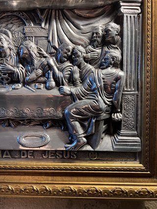 Quadro religioso vintage Última Ceia de Jesus