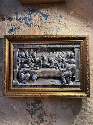 Quadro religioso vintage Última Ceia de Jesus