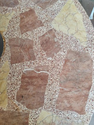 Mesa redonda de piedra para jardín