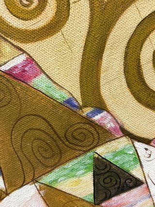 Cuadro Óleo La espera inspirado en Klimt
