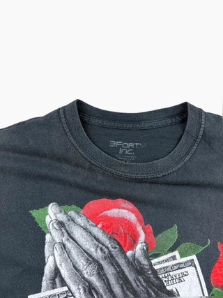 Vintage Graphic T-Shirt Blessed Red roses Money