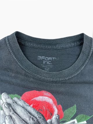 Vintage Graphic T-Shirt Blessed Red roses Money