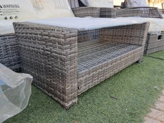Conjunto Sofás Jardín Gris y Verde
