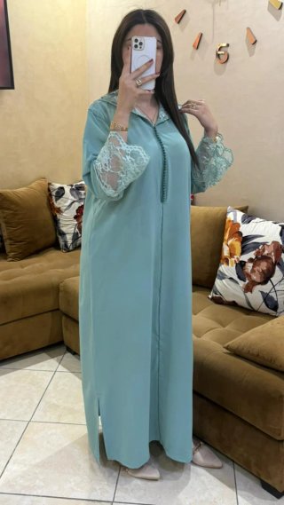 Jalaba Marroquí Teal Talla Única