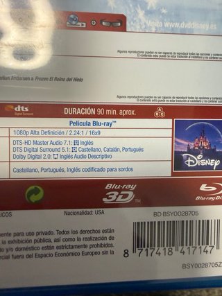 Blu-ray 3D Frozen: El Reino del Hielo