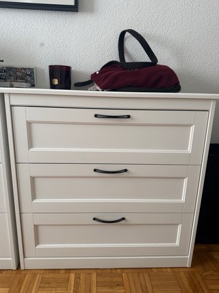 Comodino SONGESAND IKEA a 3 cassetti bianco