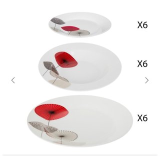 Vajilla 18 piezas porcelana diseño floral