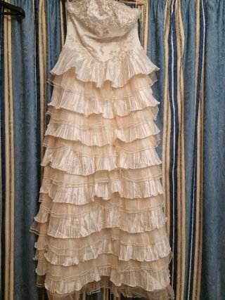 Vestido de Novia Dorado y Blanco