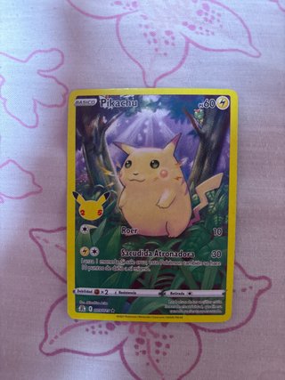 Carta Pokémon Pikachu 25 Aniversario