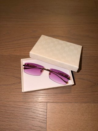 Occhiali da sole uomo montatura oro lente viola