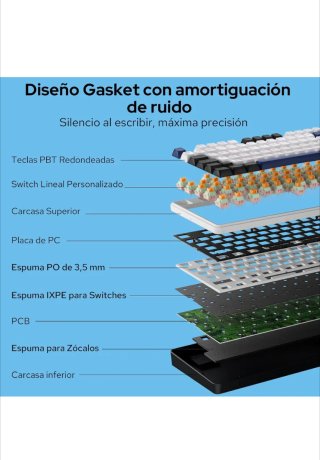 Teclado Mecánico RGB Azul y Blanco