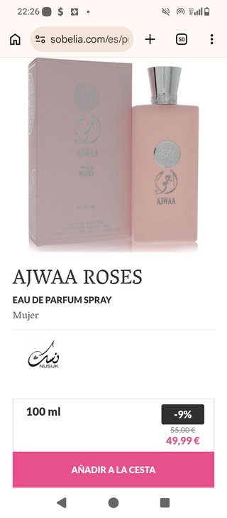 Perfume árabe  Ajwaa Roses Eau de Parfum 100 ml