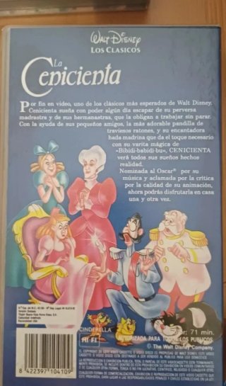 VHS La Cenicienta Clásicos Disney Español