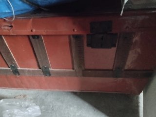 Baúl de almacenamiento naranja y azul