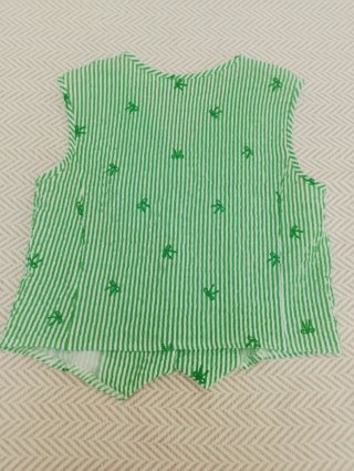 Conjunto pantalón y chaleco rayas verdes