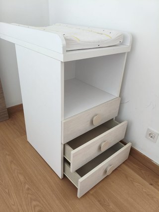 Cambiador bebé blanco con cajones