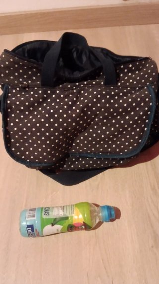 Bolsa de bebé con lunares azul marino