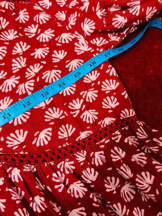 Vestido Vermelho Estampado Curto