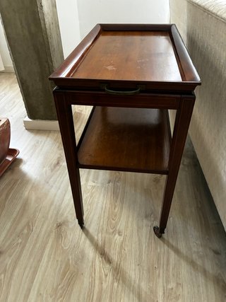 Camarera vintage de madera años 60 con ruedas