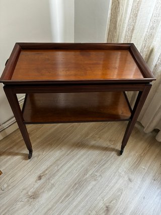 Camarera vintage de madera años 60 con ruedas