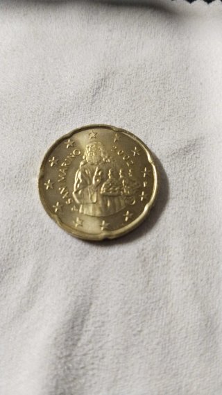 Moneda 20 céntimos Euro San Marino 2002