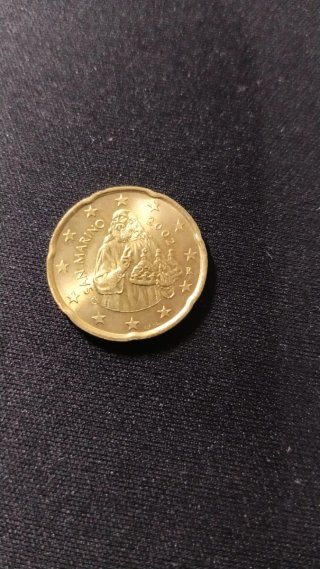 Moneda 20 céntimos Euro San Marino 2002