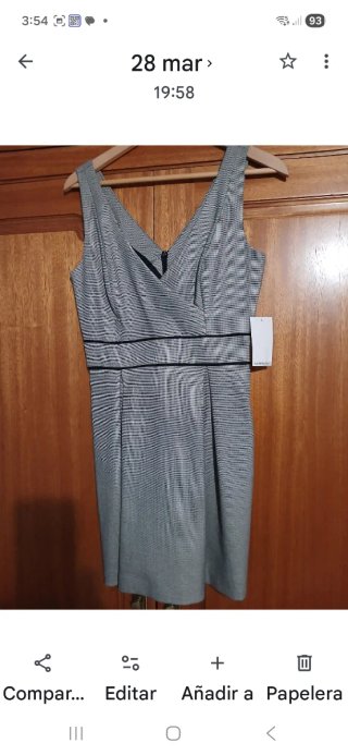 Vestido de fiesta gris y negro