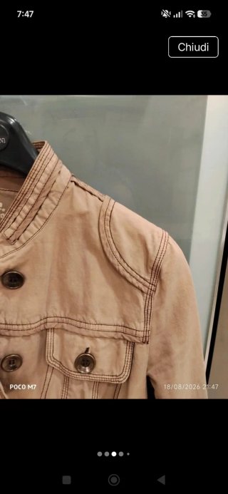 Giubbino donna stile Safari con bottoni bronzo