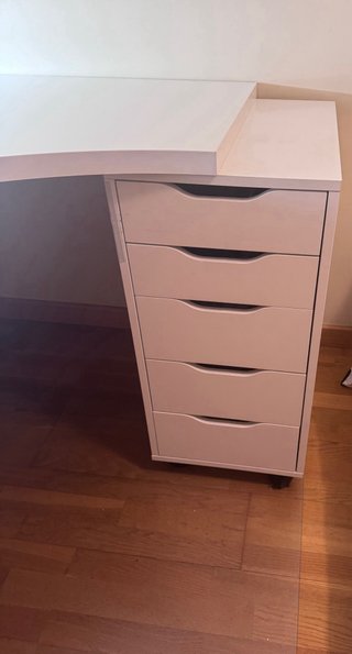 Mesa escritorio esquinera blanca