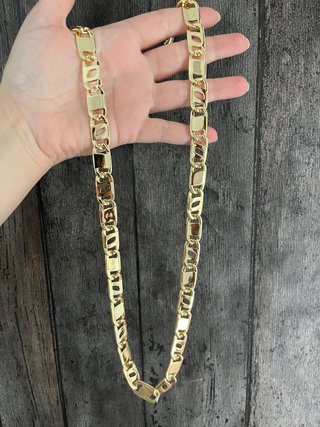 Cadena chapada en oro 12mm x 70cm