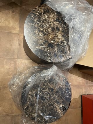 Set 2 mesas centro efecto mármol