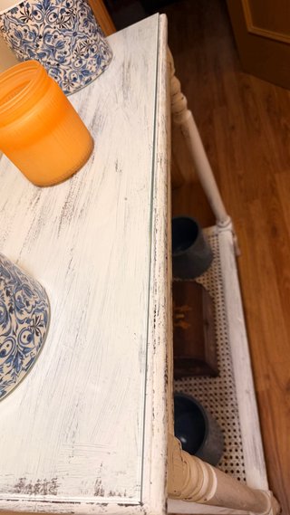 Mesita auxiliar recibidor madera y cristal