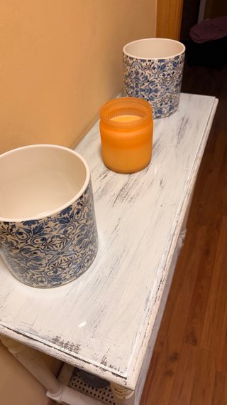 Mesita auxiliar recibidor madera y cristal