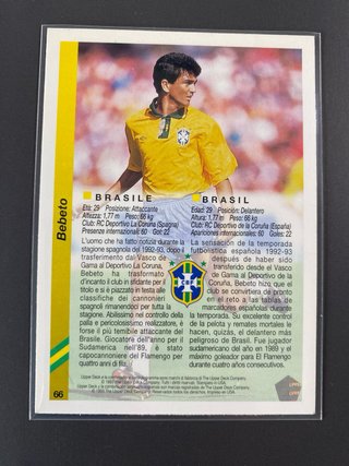 BEBETO CARD BRASIL MUNDIAL USA 94