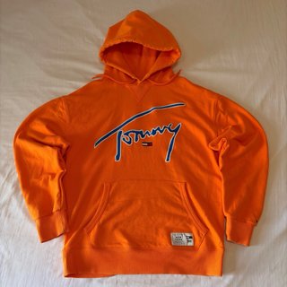 Tommy Jeans Sudadera Naranja Script Logo Talla S
