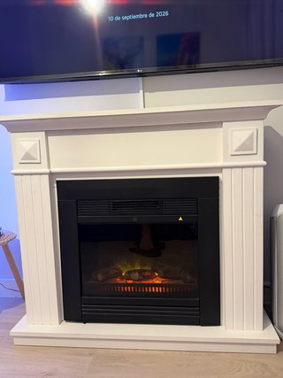 Chimenea Eléctrica Calefactora Blanca