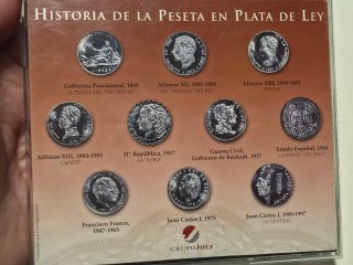 Medallas Plata Historia de la Peseta con 38'5 gr